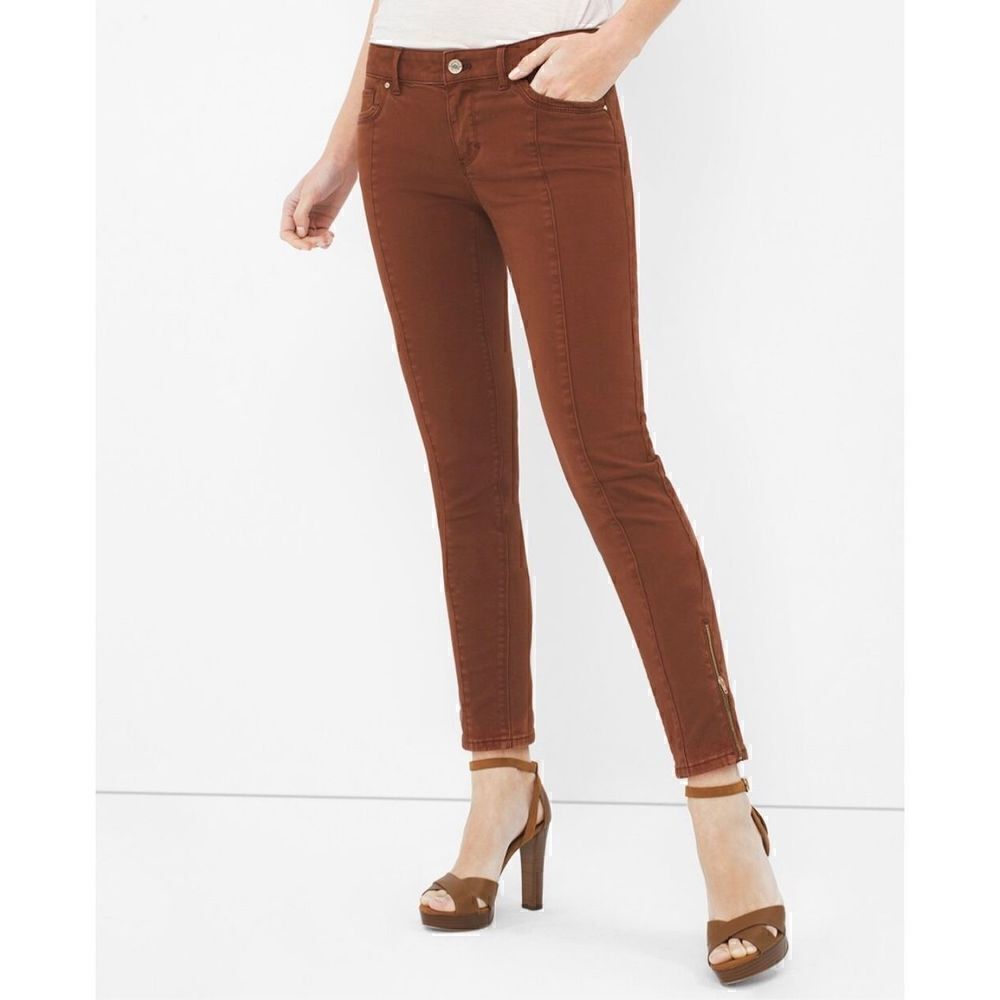White House Black Market Saint Honore skimmer jean in rich mahogany